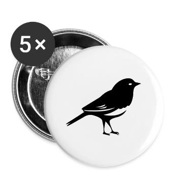 Vogel - Buttons groß 56 mm (5er Pack) - Weiß - Vorne