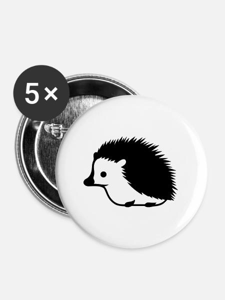 Igel - Buttons groß 56 mm (5er Pack) - Weiß