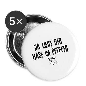 Überraschender Pfeffer Look - Buttons groß 56 mm (5er Pack) - Weiß - Vorne
