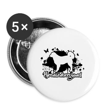 Pyrenäenberghund Hunde Hunderasse Wilsigns - Buttons groß 56 mm (5er Pack) - Weiß - Vorne
