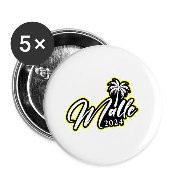 Malle 2024 Palma de Majorque - Lot de 5 grands badges (56 mm) - blanc - Devant