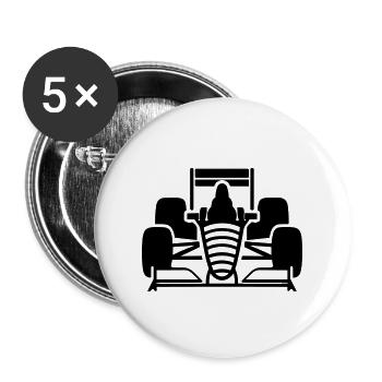 F1 Race Car - Buttons large 2.2''/56 mm (5-pack) - white - Front