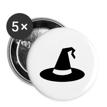 chapeau magique - Lot de 5 grands badges (56 mm) - blanc - Devant