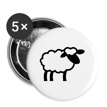 mouton - Lot de 5 grands badges (56 mm) - blanc - Devant