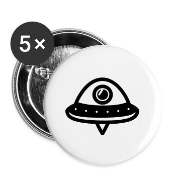 flying saucer - Buttons large 2.2''/56 mm (5-pack) - white - Front