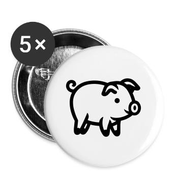 pig - Buttons large 2.2''/56 mm (5-pack) - white - Front