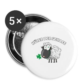 Hüter der Schafe - Buttons groß 56 mm (5er Pack) - Weiß - Vorne