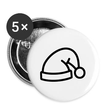 Christmas hat - Buttons large 2.2''/56 mm (5-pack) - white - Front