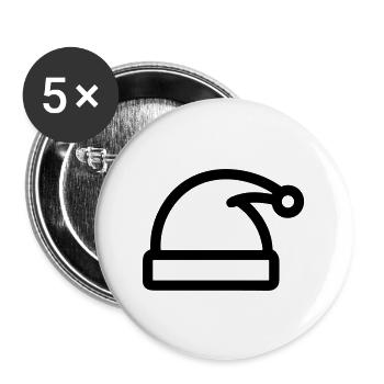 Christmas hat - Buttons large 2.2''/56 mm (5-pack) - white - Front