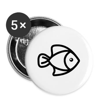 Fish - Buttons large 2.2''/56 mm (5-pack) - white - Front