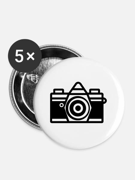Kamera - Buttons groß 56 mm (5er Pack) - Weiß