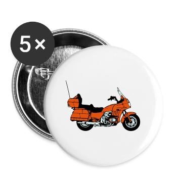 Motorrad , Goldwing , Chopper , Kult(25) - Buttons groß 56 mm (5er Pack) - Weiß - Vorne