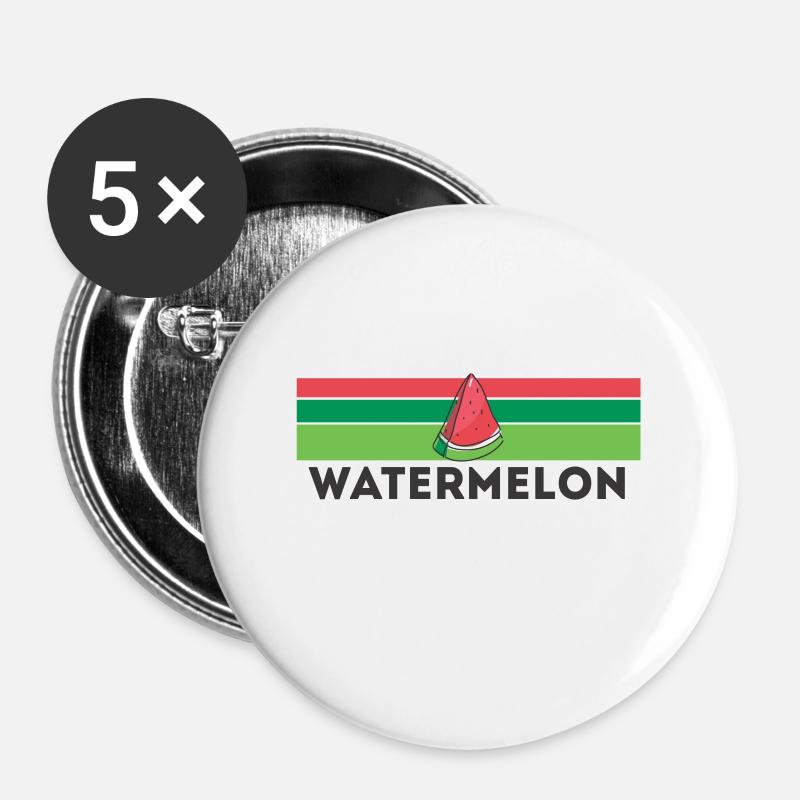 Watermelon - Buttons large 2.2''/56 mm (5-pack) - white