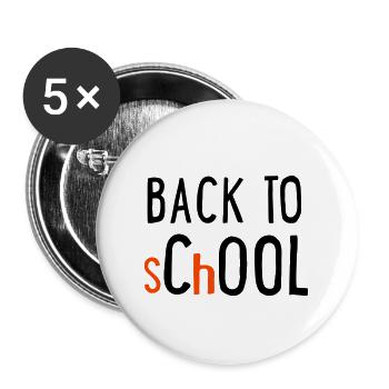 back to school - Lot de 5 grands badges (56 mm) - blanc - Devant