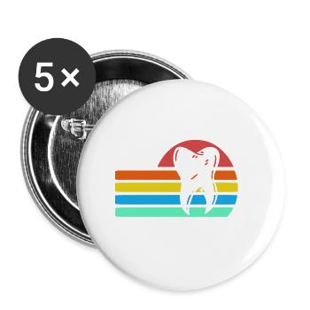 Retro Vintage Dentist T-Shirt Designs Present - Buttons groß 56 mm (5er Pack) - Weiß - Vorne
