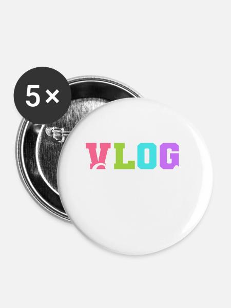 Vlog-Kader Videograf Gift - Buttons groß 56 mm (5er Pack) - Weiß