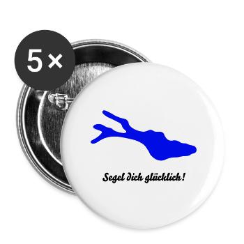 Segel dich glücklich schwarz 18 11 2013 - Buttons groß 56 mm (5er Pack) - Weiß - Vorne