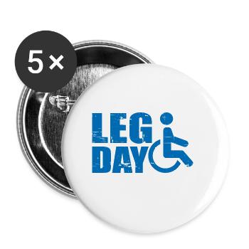 Leg Day Handicapped Wheelchair 19 - Buttons groß 56 mm (5er Pack) - Weiß - Vorne