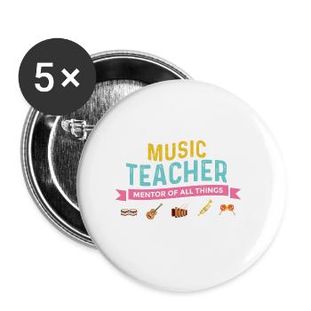 Mentor aller Dinge Instrumentalist Geschenk - Buttons groß 56 mm (5er Pack) - Weiß - Vorne