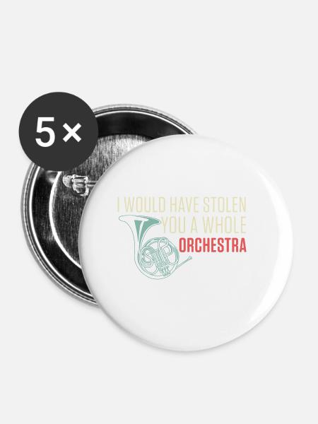Ganzes Orchester Maestro Gift - Buttons groß 56 mm (5er Pack) - Weiß
