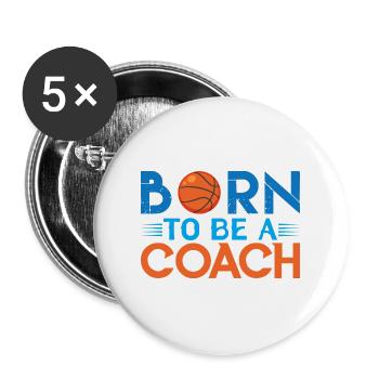 Coach Basketball | Cadeau coach Basketball Le Meil - Lot de 5 grands badges (56 mm) - blanc - Devant