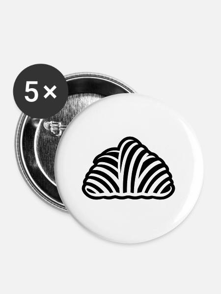 Halbmond - Buttons groß 56 mm (5er Pack) - Weiß