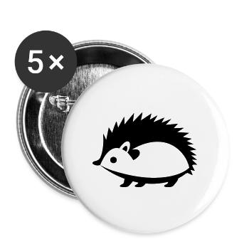 Hérisson - Lot de 5 grands badges (56 mm) - blanc - Devant