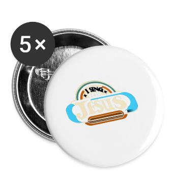 I Sing For Jesus 7 - Buttons large 2.2''/56 mm (5-pack) - white - Front