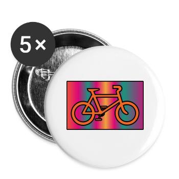 FAHRRAD. RADFAHREN. - Buttons groß 56 mm (5er Pack) - Weiß - Vorne