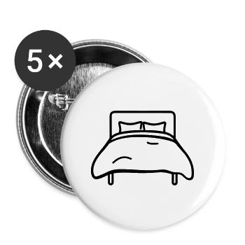 lit - Lot de 5 grands badges (56 mm) - blanc - Devant