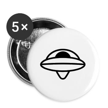flying saucer - Buttons large 2.2''/56 mm (5-pack) - white - Front