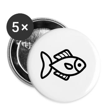 Fish - Buttons large 2.2''/56 mm (5-pack) - white - Front