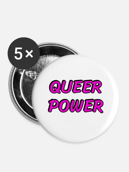 Queere Macht - Buttons groß 56 mm (5er Pack) - Weiß