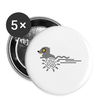 Rennmaus / Running Gerbil (3c) - Buttons groß 56 mm (5er Pack) - Weiß - Vorne