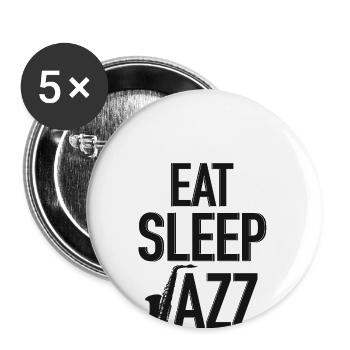 Mangez Sommeil Jazz - Lot de 5 grands badges (56 mm) - blanc - Devant