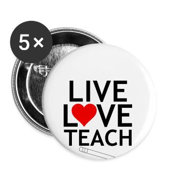 Teacher - Buttons large 2.2''/56 mm (5-pack) - white - Front