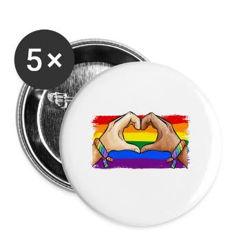 Welt Flüchtlingstag Menschenrechte Antirassismus E - Lot de 5 grands badges (56 mm) - blanc - Devant