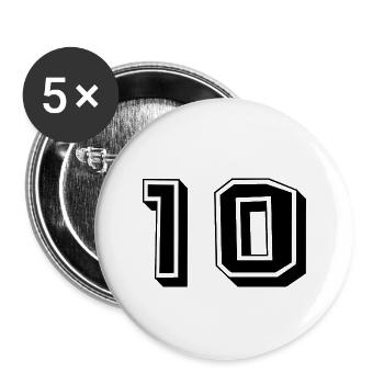 10 JAHRE. 10-jähriges JUBILÄUM. JUBILÄUM 10 JAHRE. 10 - Buttons groß 56 mm (5er Pack) - Weiß - Vorne