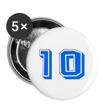 10 JAHRE. 10-jähriges JUBILÄUM. JUBILÄUM 10 JAHRE. 10 - Buttons groß 56 mm (5er Pack) - Weiß - Vorne