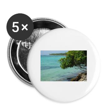 FEIERTAG. ES LEBE DER URLAUB. FEIERTAG. MEER - Buttons groß 56 mm (5er Pack) - Weiß - Vorne