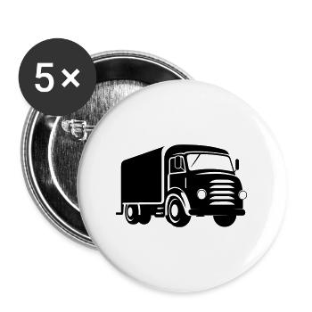 Lkw - Buttons groß 56 mm (5er Pack) - Weiß - Vorne