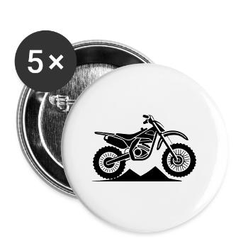 Motorrad - Buttons groß 56 mm (5er Pack) - Weiß - Vorne