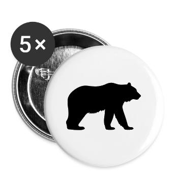 bear - Buttons large 2.2''/56 mm (5-pack) - white - Front