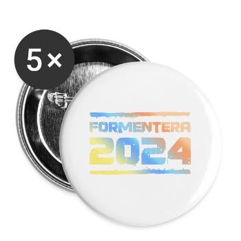 Formentera 2024 Bunt - Buttons groß 56 mm (5er Pack) - Weiß - Vorne