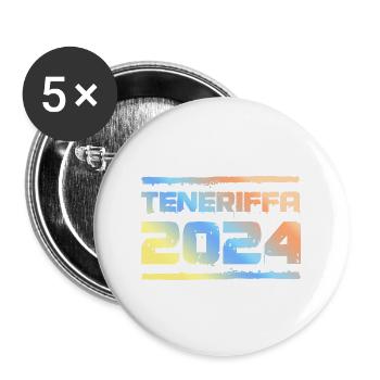 Tenerife 2024 Colorful - Buttons large 2.2''/56 mm (5-pack) - white - Front