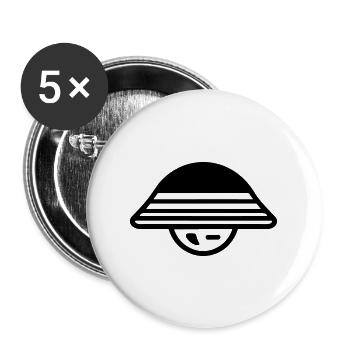 flying saucer - Buttons large 2.2''/56 mm (5-pack) - white - Front