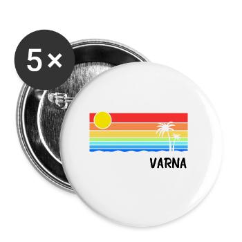 Varna Sunrise Design Bulgarien Balkan Urlaub - Buttons groß 56 mm (5er Pack) - Weiß - Vorne