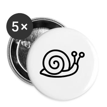 Escargot - Lot de 5 grands badges (56 mm) - blanc - Devant