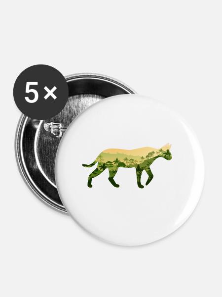 Ozelot - Buttons groß 56 mm (5er Pack) - Weiß