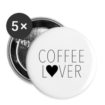 Amateur de café | Premier café - Lot de 5 grands badges (56 mm) - blanc - Devant
